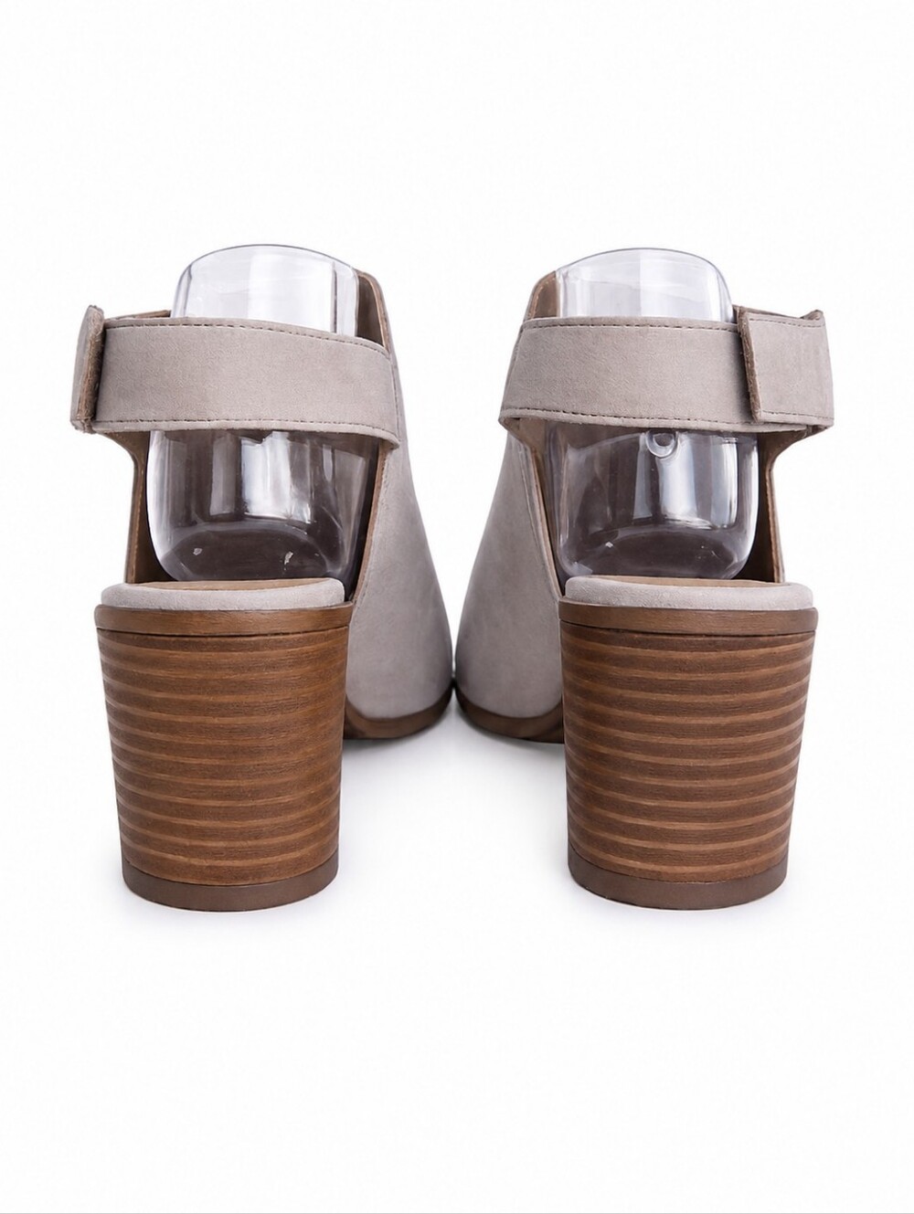 Franco Sarto Helix Slingback Block Heel Sandals Taupe Leather Size 10 - Picture 4 of 14
